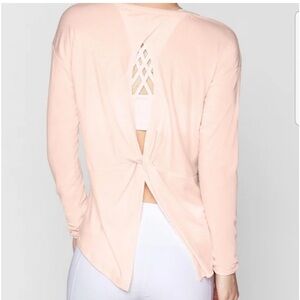 Athleta Essence Twist Open-Back Long Sleeve Top - Light Blush Pink